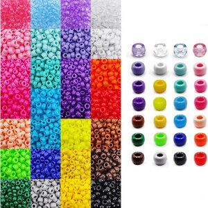 NEW 4200 Pony Beads 28 Colors Plastic Beads for Craft Bracelets Hair Beads for B
